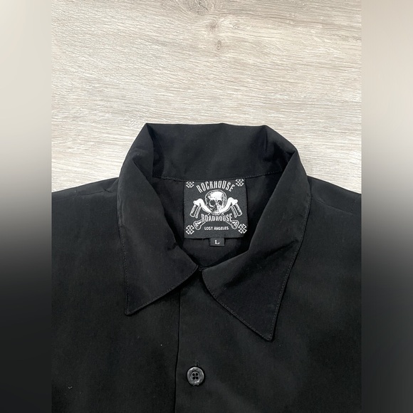 Vintage Rockhouse Roadhouse Lost Angeles Skull Helmet Biker Shirt size Large - Picture 5 of 6